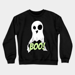 Funny Ghost Halloween Flashing Boo Crewneck Sweatshirt